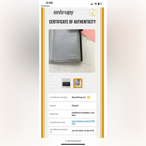 Chanel Camellia Lambskin Wallet - Black - Picture 9 of 9